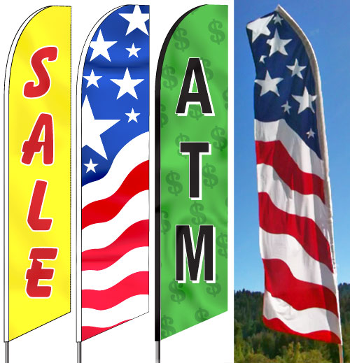 Custom Tall Swooper Feather Digitally Printed Flag