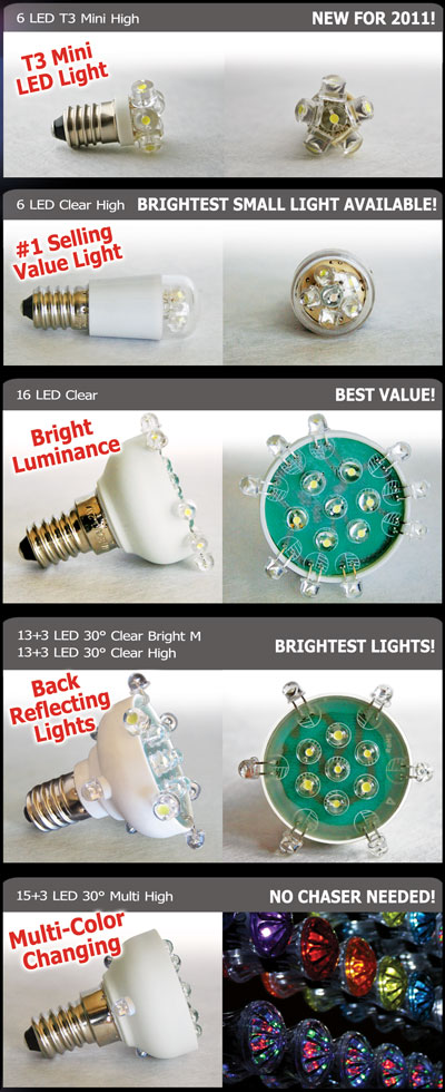 6 LED T3 Mini High - 6 LED Clear High - 13+3 LED Clear Bright