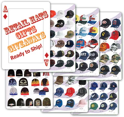 Retail Hats Gifts Giveaways Prizes Resale Headwear Scarves Beanies Kids Clothing Flatbill Baseball Military